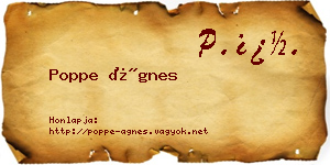 Poppe Ágnes névjegykártya