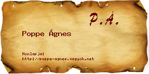 Poppe Ágnes névjegykártya
